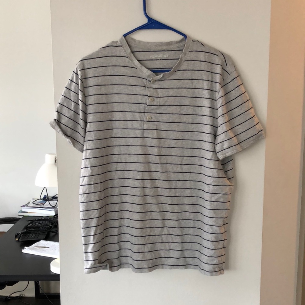 J CREW Striped Button Down T-shirt